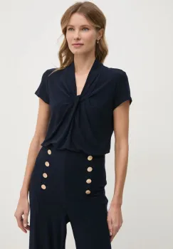 Joseph Ribkoff bluza femei, culoarea albastru marin, neted, 251230 imagine