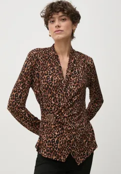 Joseph Ribkoff bluza femei, culoarea maro, modelator, 244251 imagine