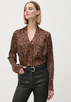Joseph Ribkoff bluza femei, culoarea maro, modelator, 244253 imagine