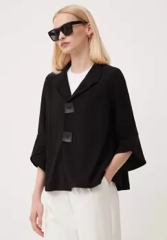 Joseph Ribkoff geaca femei, culoarea negru, de tranzitie, oversize, 193198 imagine