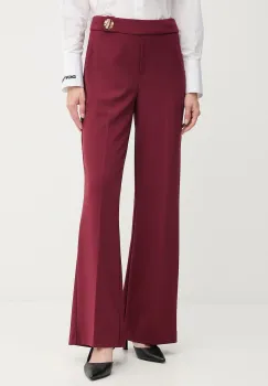 Joseph Ribkoff pantaloni culoarea bordo, evazati, high waist, 253073 imagine