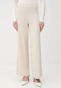 Joseph Ribkoff pantaloni de matase culoarea bej, lat, high waist, 261982 imagine