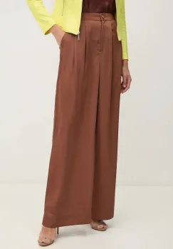 Joseph Ribkoff pantaloni femei, culoarea maro, lat, high waist, 244035 imagine