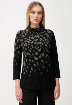 Joseph Ribkoff pulover de matase culoarea negru, cu turtleneck, 253912 imagine