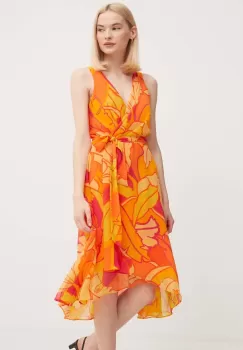 Joseph Ribkoff rochie culoarea portocaliu, mini, evazati, 242015 imagine