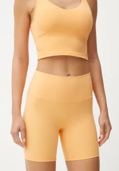 Joy in me pantaloni scurti de yoga Oneness culoarea portocaliu, neted, high waist imagine