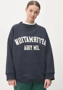 JOYINME bluza Affirmation femei, culoarea albastru marin, cu imprimeu, Affirmation imagine