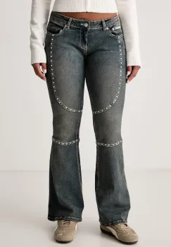 Juicy Couture  blugi flared pentru femei STUD JUICY MOTO FLARE JEAN imagine