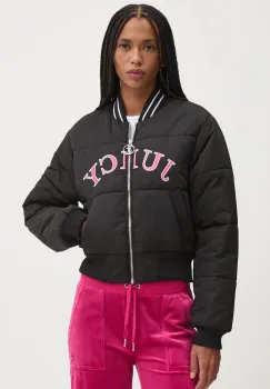 Juicy Couture geaca bomber KELSEY PUFFER femei, culoarea negru, de tranzitie, JCOIJ224557 imagine