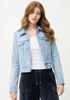 Juicy Couture geaca de blugi pentru femei, din bumbac DIAMANTE CROPPE imagine