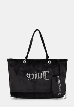 Juicy Couture geanta de mana din catifea Kimberly culoarea negru, BEJQL8761WPO imagine