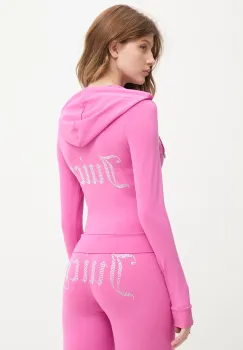 Juicy Couture hanorac cu fermoar pentru femei cu bumbac OOLA HOODIE imagine