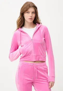 Juicy Couture hanorac cu gluga pentru femei din velur MADISON COL OUT imagine