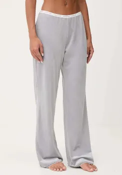 Juicy Couture pantaloni de lounge culoarea gri, drept, high waist, JCLBJ225508 imagine