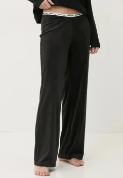 Juicy Couture pantaloni de pijama VICKY RIB FLARE PANT femei, culoarea negru, JCLAS125504 imagine