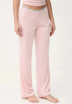 Juicy Couture pantaloni de pijama VICKY RIB FLARE PANT femei, culoarea roz, JCLAS125504 imagine