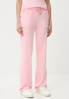 Juicy Couture pantaloni de trening DEL RAY POCKETED PANT culoarea roz, uni, JCAP180 imagine