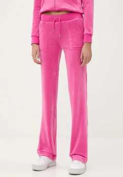 Juicy Couture pantaloni de trening DEL RAY POCKETED PANT culoarea roz, uni, JCAP180 imagine