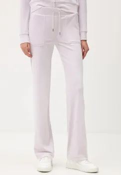 Juicy Couture pantaloni de trening DEL RAY POCKETED PANT culoarea violet, uni, JCAP180 imagine
