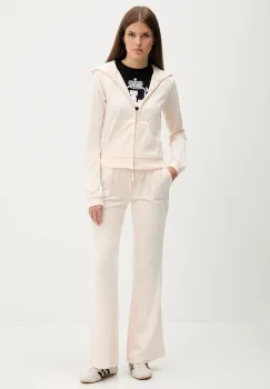 Juicy Couture pantaloni de trening din velur CAISA LOW RISE PANT culoarea roz, uni, JCSEBJ008G imagine