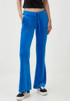Juicy Couture pantaloni de trening din velur CAISA LOW RISE PANT neted, JCSEBJ008 imagine