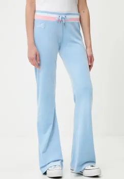 Juicy Couture pantaloni de trening din velur CHRISTINE STRIPE LOW RISE uni, JCWBJ225352 imagine