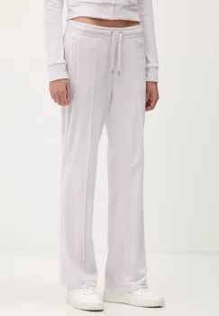 Juicy Couture pantaloni de trening din velur culoarea bej, cu imprimeu, JCWBJ225307 imagine