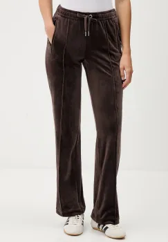Juicy Couture pantaloni de trening din velur culoarea maro, cu imprimeu, JCWBJ225307 imagine