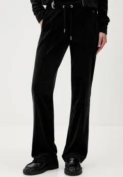 Juicy Couture pantaloni de trening din velur culoarea negru, cu imprimeu, JCWBJ225307 imagine
