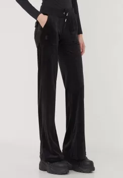 Juicy Couture pantaloni de trening din velur culoarea negru, neted imagine
