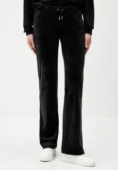 Juicy Couture pantaloni de trening din velur culoarea negru, uni, JCWBJ225311 imagine