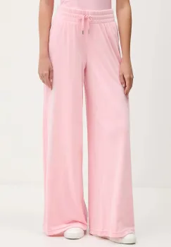 Juicy Couture pantaloni de trening din velur culoarea roz, cu imprimeu, JCWBJ225309 imagine