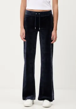 Juicy Couture pantaloni de trening din velur Monogram Lisa culoarea bleumarin, cu imprimeu, JCWBJ125303 imagine