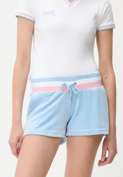 Juicy Couture pantaloni scurti VELOUR STRIPE BOOTY SHORT cu imprimeu, high waist, JCWHS225354 imagine