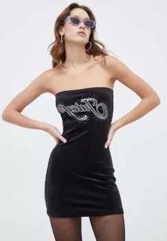 Juicy Couture rochie de catifea culoarea negru, mini, mulata imagine