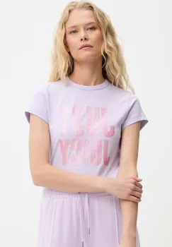 Juicy Couture tricou JUST JUICY HILTON T-SHIRT culoarea violet, JCNCT225456 imagine