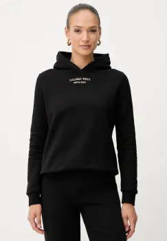 Just Cavalli hanorac de bumbac culoarea negru, cu gluga, cu imprimeu, 79PAIT01 CF502 imagine