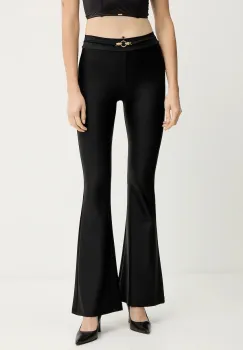 Just Cavalli pantaloni culoarea negru, evazati, high waist, 79PAC1C1 J0108 imagine