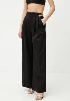 Just Cavalli pantaloni culoarea negru, lat, high waist, 78PAA116 N0463 imagine