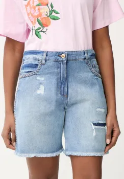 Just Cavalli pantaloni scurti pentru femei, din denim imagine