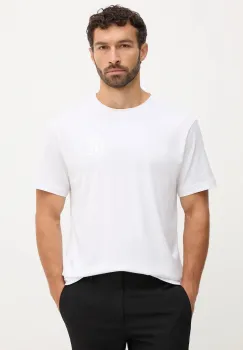 Just Cavalli tricou din bumbac culoarea alb, cu imprimeu, 79OAHT11 CJ500 imagine