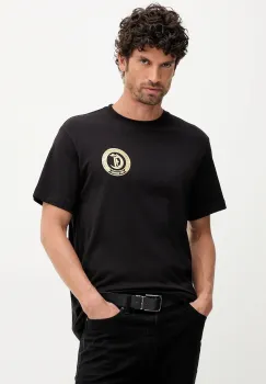 Just Cavalli tricou din bumbac culoarea negru, cu imprimeu, 79OAHT11 CJ500 imagine