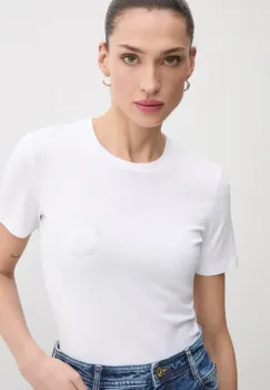 Just Cavalli tricou femei, culoarea alb, 78PAHE11 CJ112 imagine