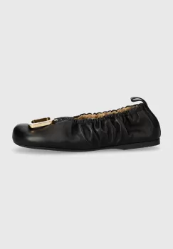JW Anderson balerini de piele Ballerina culoarea negru, ANW42053A imagine