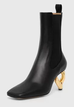 JW Anderson ghete chelsea de piele Chain Heel femei, culoarea negru, cu toc drept, ANW43021A imagine