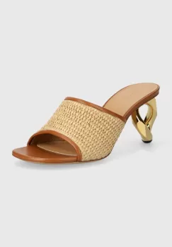 JW Anderson papuci Raffia Sandal femei, culoarea bej, cu toc drept, ANW42230A imagine
