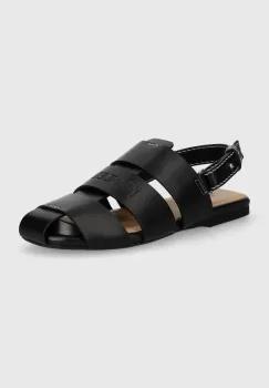 JW Anderson sandale de piele Fisherman Sandal femei, culoarea negru, ANW42215A imagine