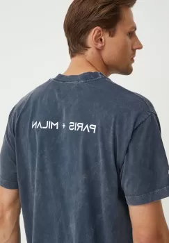 K+LUSHA tricou din bumbac barbati, culoarea albastru marin, neted, KLFORCO TJ010PX imagine