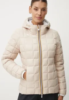 K-Way geaca de puf cu doua fete femei, culoarea alb, de tranzitie, K8127XW imagine