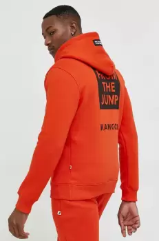 Kangol bluza unisex, culoarea portocaliu, cu gluga, cu imprimeu imagine